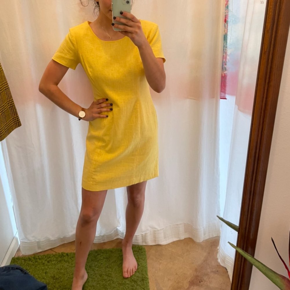 Vintage Yellow Sheath Dress